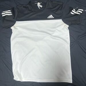 Adidas soccer t shirt size medium black and white